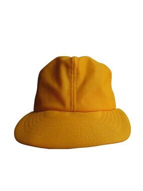 True Vtg 70s trucker Skater Cap  NOS BLANK Yellow Semco USA White OSFA